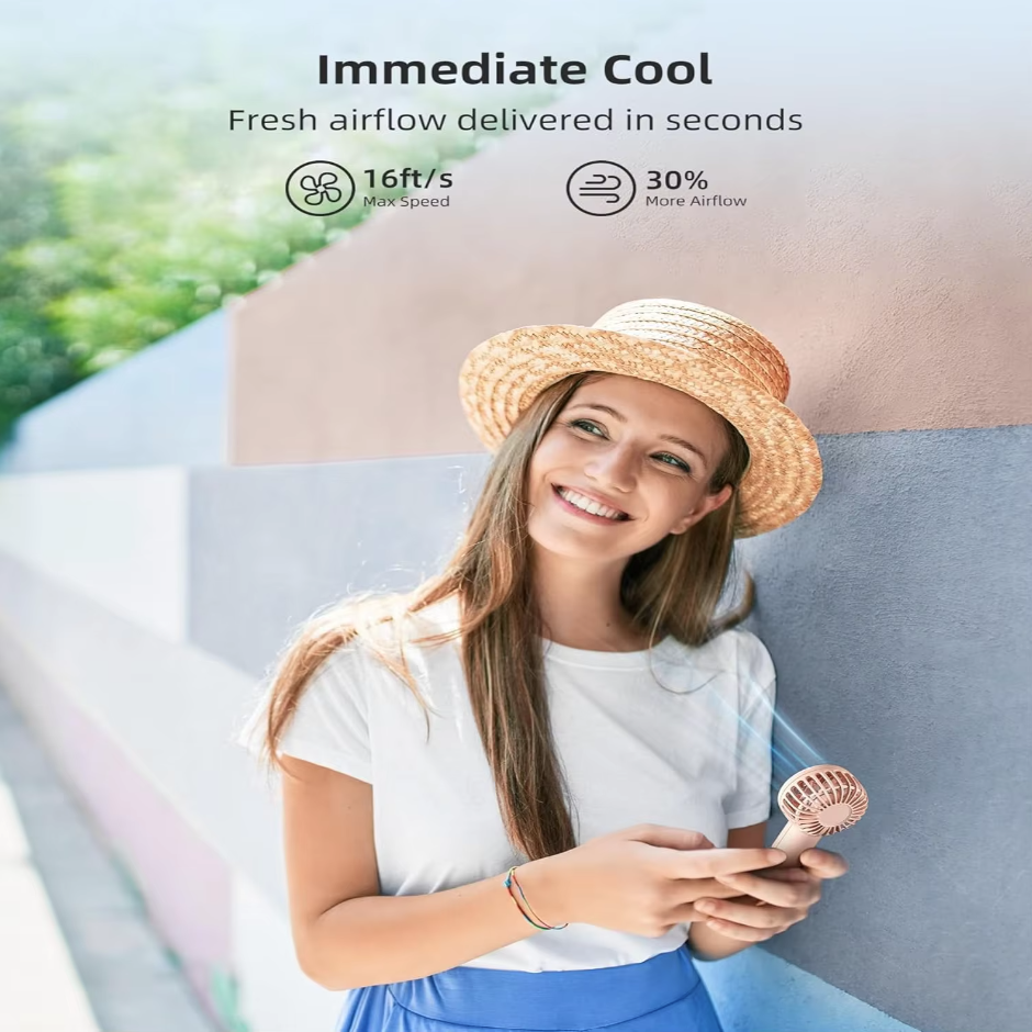 SUMMER - Mini Ventilatore Portatile a Batterie con luce integrata - illumina e rifresca!