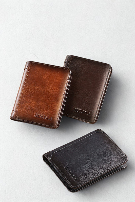 NEW! Portafoglio Uomo in Vera Pelle – Ultra Sottile, Antifurto e Contactless Safe
