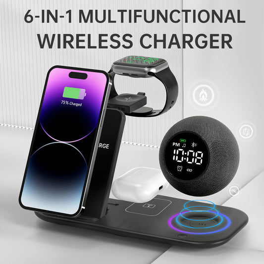 Art 8 - Sveglia Bluetooth MultifunzioneStazione di Ricarica 3-in-1 con Speaker Bluetooth e sveglia